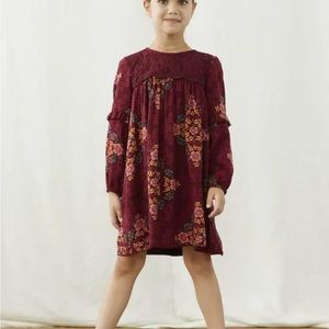 NWT Matilda Jane Girls Emmaline Dress Burgundy Size 2